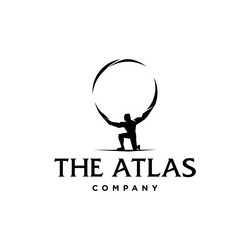 atlas logo icon geometric god lifting globe vector image