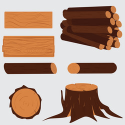 tree lumber wooden vector image