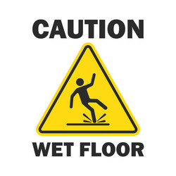 caution wet floor vector image