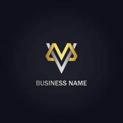 m v initial company gold logo vector image