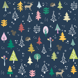 seamless pattern with christmas tree vector image