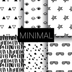 set of minimal seamless patterns vector image