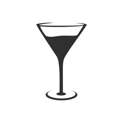 cocktail glass silhouette design vector image