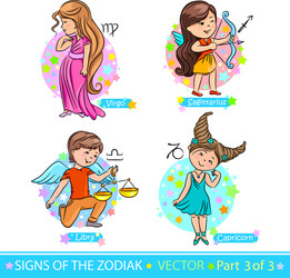 zodiac signs 3 vector image