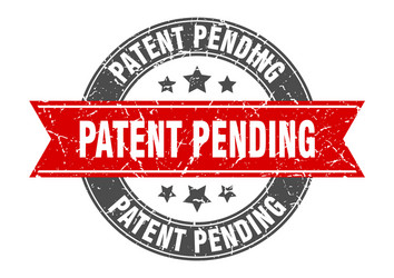 patent pending round stamp with ribbon label sign vector image