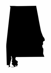 alabama silhouette map vector image