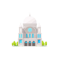 jewish church synagogue isolated cartoon building vector image