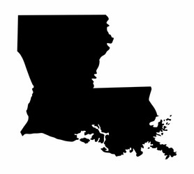 louisiana silhouette map vector image