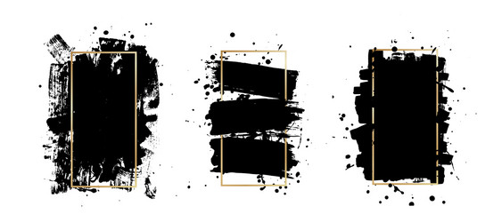 artistic ink brush strokes grunge paint vector image