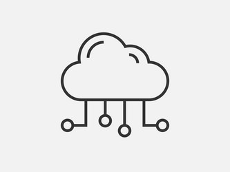 technology icon cloud computing connection big vector image