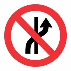 prohibit changing lane sign vector image