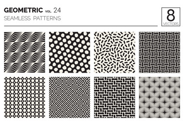 minimal geometric seamless patterns set vector image