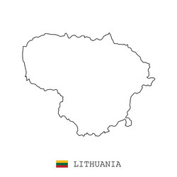 lithuania map line linear thin simple vector image