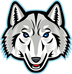 artic wolf head front mascot vector image