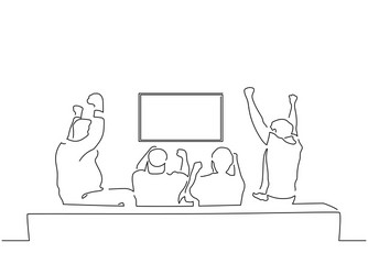 people at home isolated line drawing vector image