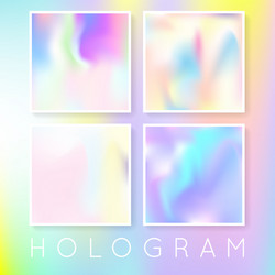 holographic abstract backgrounds set vector image