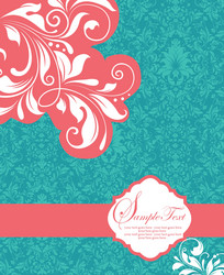 Floral invitation card with place for text vector