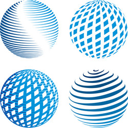 collection of abstract globe icons vector image