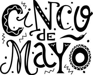 chinko de mayo lettering vector image