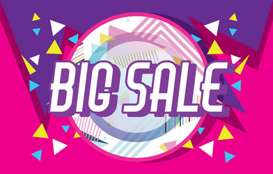 big sale shopping poster memphis style vector image