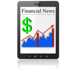 financial news on tablet pc vector image