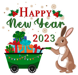 year of the rabbit happy new banner vector image