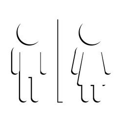 man an women sign shadow icon vector image