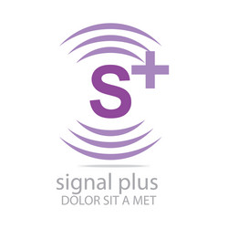 signal letter s plus purple alphabet wireless vector image