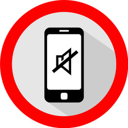 mobile phone ringer volume mute sign vector image