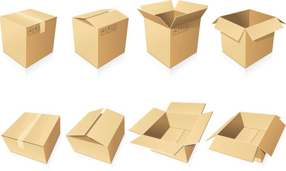 blank cardboard boxes vector image