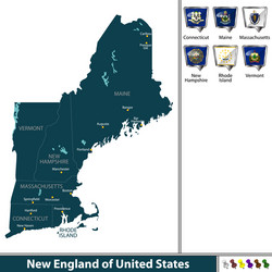 new england of united states vector image