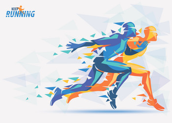 running athletes sport and competition background vector image