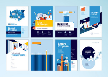 set of brochure design templates education vector image