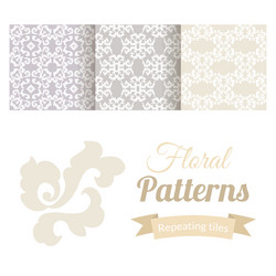 abstract seamless floral patterns set vector image