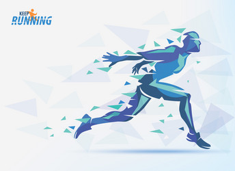 running man sport and competition background vector image