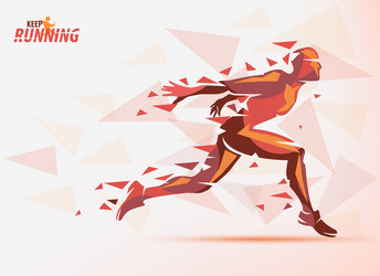 running man sport and competition background vector image