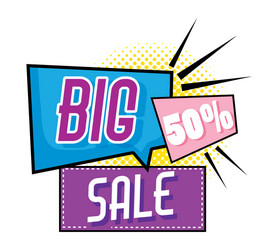 big sale pop art style poster vector image