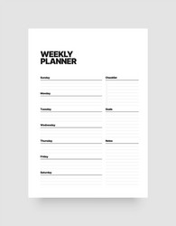 printable weekly planner template for business vector image