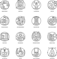 design and development glyph icons vector image