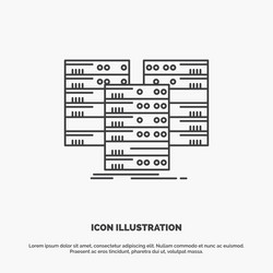 center centre data database server icon line gray vector image