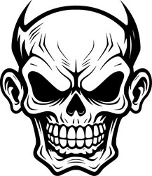 skull - minimalist and flat logo vector image