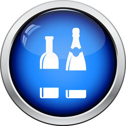 wine and champagne bottles icon vector image