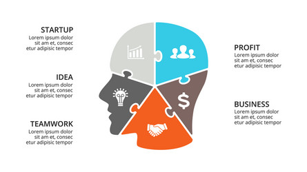 brain infographic template for human head vector image