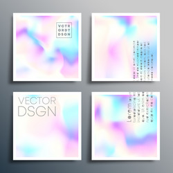 holographic gradient square design for brochure vector image