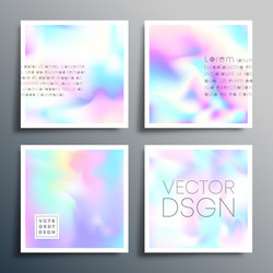 holographic gradient square design for brochure vector image