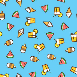 pattern ice cream watermelon slice fruit vector image