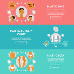 plastic surgery concept horizontal banners set vector image