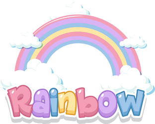 font design for word rainbow vector image