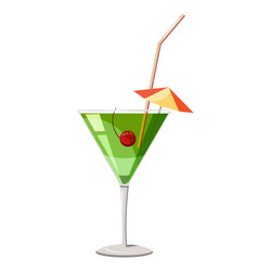 martini glass of cocktail icon isometric 3d style vector image