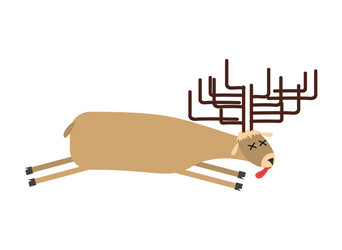 dead moose deer is corpse of wild beast vector image